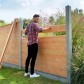 HomingXL Zelfbouw schutting Hout & Beton antraciet | Douglas (220 x 200 cm) dikte 2,8 cm