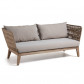 La Forma loungebank Bellano 3-zits | beige hardhout acacia gevlochten polyester touw