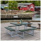 Plus Danmark Picknicktafel vuren | Picknick vierkant gegrond groen 200 x 200 x 73 cm