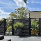 C-Wood Zelfbouw schutting composiet Louvre donker antraciet met antraciet alu accessoires (180 x 180 cm)