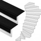 Stepwood Traprenovatie set - 2 kwart draai - 12 treden SPC toplaag Zwart incl. witte stootborden