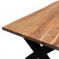 HomingXL Boomstamtafel massief Acacia | X-poot zwart gepoedercoat staal | 300 x 100 cm | Bladdikte 5 cm