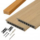 C-Wood Vlonder totaalpakket composiet semi massief co-extrusie 2,1 x 14,5 cm Sunset Teak (4 mtr) houtnerf