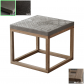 HomingXL salontafel beton grijs naturel met houten frame 50 x 50 cm