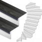 Stepwood Traprenovatie set - 2 kwart draai - 15 treden SPC toplaag Antraciet incl. witte stootborden