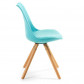 La Forma stoel Lars | blauwe kuipstoel met houten poten