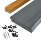 Elephant Vlonderplank totaalpakket hardhout Accoya gray 2,1 x 14 cm (4,80 mtr) vlak voor clips