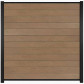 C-Wood Zelfbouw schutting composiet Mix & Match bruinvlam - zwart alu accessoires (180 x 180 cm)