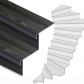 Stepwood Traprenovatie set - 2 kwart draai - 15 treden SPC toplaag Antraciet incl. stootborden