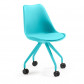 La Forma bureaustoel Lars | blauwe kuipstoel met blauwe metalen poten op wieltjes