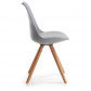 La Forma stoel Lars | lichtgrijze kuipstoel met houten poten