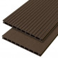 C-Wood Vlonderplank totaalpakket composiet 2,1 x 25 cm - XXL donker bruin (4 mtr) grove ribbel en vlak