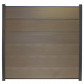 C-Wood Schutting composiet co-extrusie Como vergrijsd bruin met antraciet alu kader en sierlijst (180 x 180 cm)