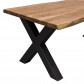 HomingXL Industriële boomstamtafel massief Acacia | X-poot zwart gepoedercoat staal | Bladdikte 5 cm