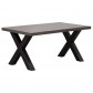 HomingXL Eettafel betonlook | X-poot zwart gepoedercoat staal | 160 x 100 cm | Bladdikte 5 cm