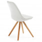 La Forma stoel Lars | wit synthetisch leer met houten poten