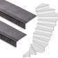 Stepwood Traprenovatie set - 2 kwart draai - 15 treden SPC toplaag Beton zwart