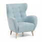 La Forma fauteuil Passo | lichtblauw gestoffeerd met houten poten