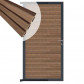 C-Wood Tuindeur aluminium antraciet frame Rhombus Triple - composiet bruin gevlamd (90 x 180 cm)