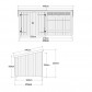 Plus Danmark Multi tuinhuis met dubbele deur/open 9,5 m2 onbehandeld compleet 218 x 432 x 220 cm