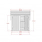 Plus Danmark Fietsenstalling met dubbele deur 5,7 m2 onbehandeld compleet 248 x 229 x 250 cm