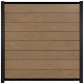 C-Wood Zelfbouw schutting composiet Modular bruin gevlamd - zwart alu accessoires (180 x 180 cm)