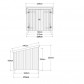Plus Danmark Fietsenberging dubbele deur 5 m2 onbehandeld incl dakleer/alu strips 218 x 229 x 220 cm