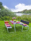 Plus Danmark picknickset vuren geimpregneerd | Zigma 1 rugleuning zwart 190 x 176 x 73 cm