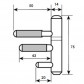 HomingXL Paumellescharnier standaard 75 x 14 mm voor opdekdeuren | zwart gepoedercoat