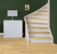 Stepwood Traprenovatie set - 2 kwart draai - 13 treden SPC toplaag Licht eiken incl. witte stootborden