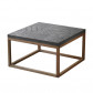 HomingXL salontafel beton grijs design met houten frame 75 x 75 cm