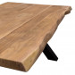 HomingXL Boomstamtafel massief Acacia | X-poot zwart gepoedercoat staal | 180 x 100 cm | Bladdikte 5 cm