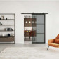 HomingXL HomingXL stalen schuifdeur - Loft - 3 vaks rookglas - 235 x 100 cm