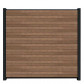 C-Wood Zelfbouw schutting composiet Triple Rhombus bruin gevlamd met zwart alu accessoires (180 x 180 cm)