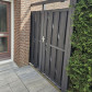 C-Wood tuindeur composiet Stijl antraciet met antraciet alu frame incl. hang en sluitwerk (90 x 180 cm)