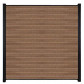 C-Wood Zelfbouw schutting composiet Rhombus Triple bruin gevlamd - zwart alu accessoires (180 x 200 cm)