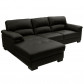 Kuka loungebank Jasmin chaise longue links | leer zwart M9812 | 1,70 x 2,50 mtr breed