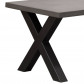 HomingXL Eettafel betonlook | X-poot zwart gepoedercoat staal | 200 x 100 cm | Bladdikte 5 cm
