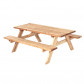 Plus Danmark Picknicktafel Thermowood - Opklapbare zitting - 155 x 177 x 71 cm