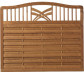 Plus Danmark schutting met doorkijk | Rondo toog teak geverfd (180 x 142/150 cm)