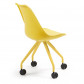 La Forma bureaustoel Lars | gele kuipstoel met gele metalen poten op wieltjes