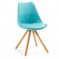 La Forma stoel Lars | blauwe kuipstoel met houten poten