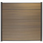 C-Wood Schutting composiet co-extrusie Garda vergrijsd bruin met antraciet alu kader en sierlijst (180 x 180 cm)
