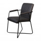 Bo Lundgren Eetkamerstoel - Henry - lederlook Soft antraciet - 4 stuks - voorkant