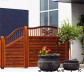 Plus Danmark schutting met doorkijk | Rondo toog teak geverfd (180 x 142/150 cm)