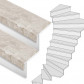 Stepwood Traprenovatie set - 2 kwart draai - 16 treden SPC toplaag Beton Taupe incl. witte stootborden