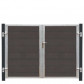 Plus Danmark Dubbele tuindeur composiet Futura antraciet in stalen frame rechts met zwart/grijze palen (213 x 145 cm)