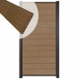 Zelfbouw schutting composiet Mix & Match bruinvlam - antraciet alu accessoires (90 x 180 cm)
