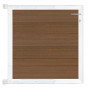 Tuinpoort composiet Como teak met wit alu kader (90 x 90 cm)