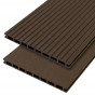 Vlonderplank composiet 2,1 x 25 cm - XXL donker bruin (4 mtr) grove ribbel en vlak